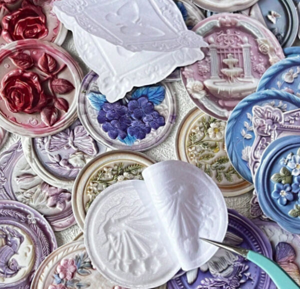 Set 4 stickers con relieve vintage - Imagen 2